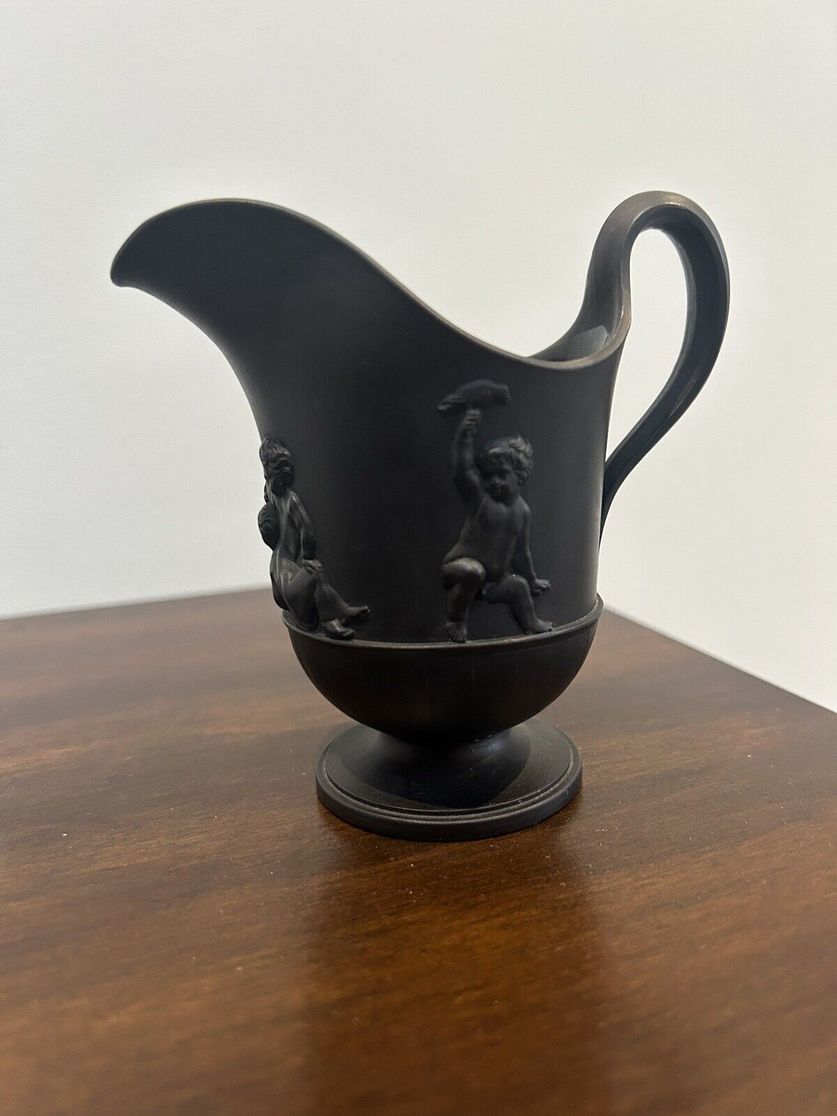 Wedgwood Bentley Black Basalt Jasperware Milk Jug Pitcher 18th Century