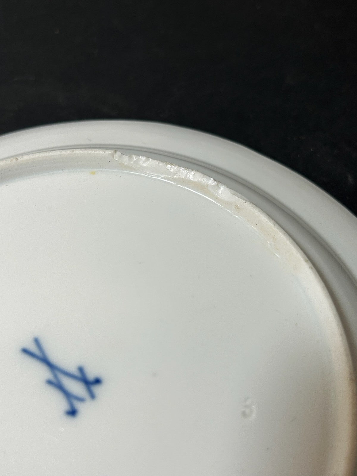 Antique Meissen Porcelain Plate Deutsche Blumen Basketweave Border 19cm4