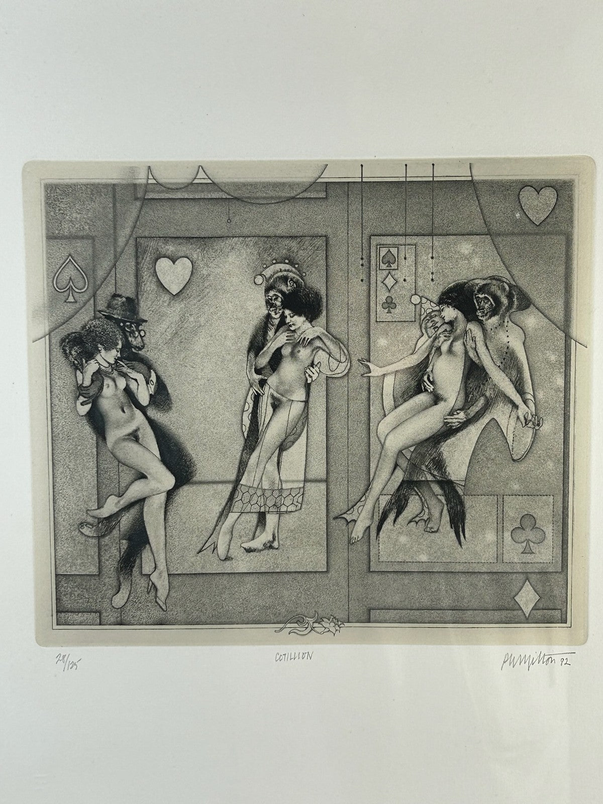 Peter Milton Cotillion 1982 Signed Etching & Engraving 28/125 Eros Errant Framed2