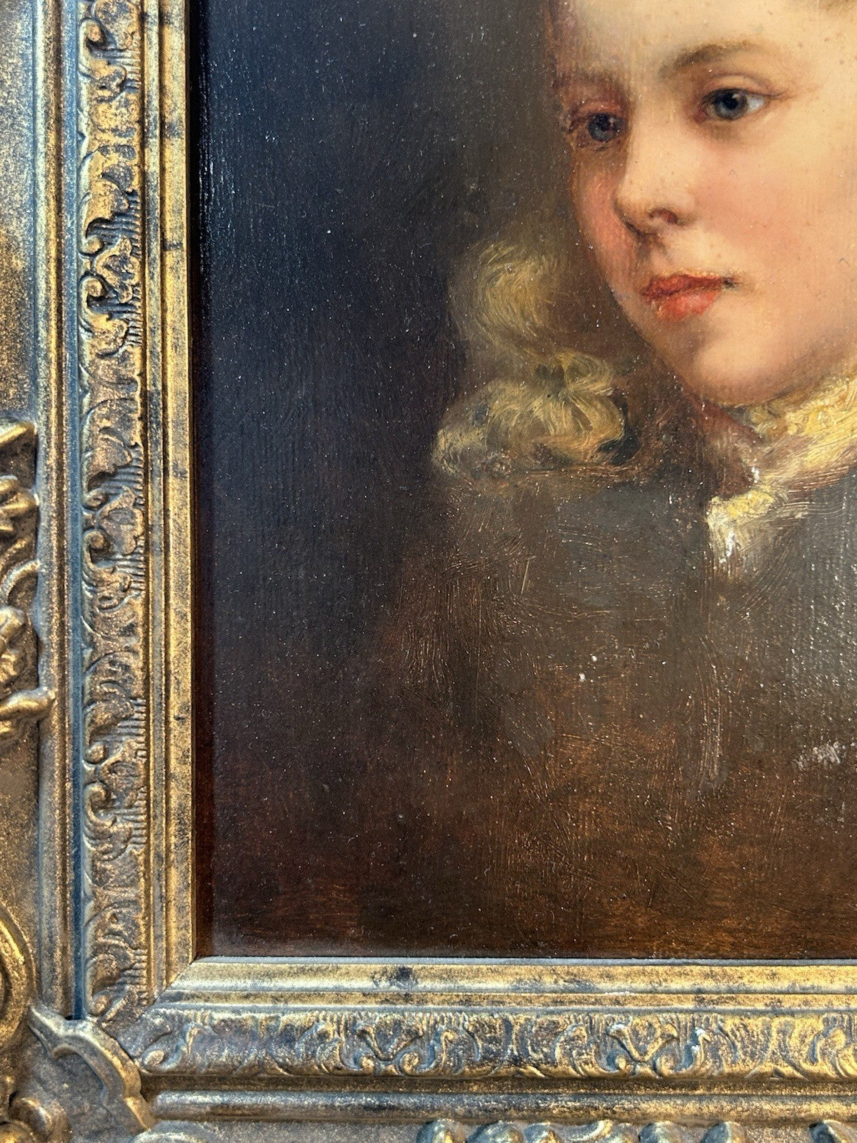 Reginald Arthur Contemplation 1890 Victorian Portrait Oil Painting Gilt Frame4
