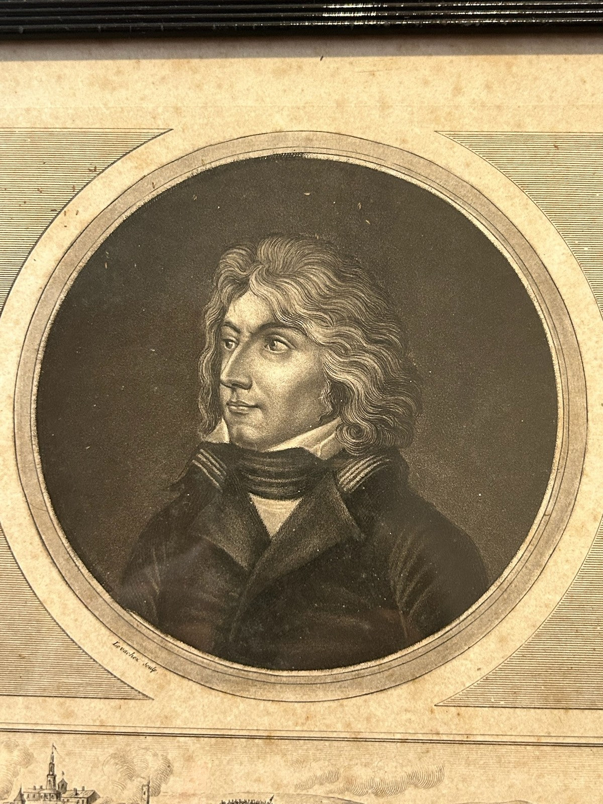Bernadotte King of Sweden French Revolution Aquatint Levachez 1802 Framed1