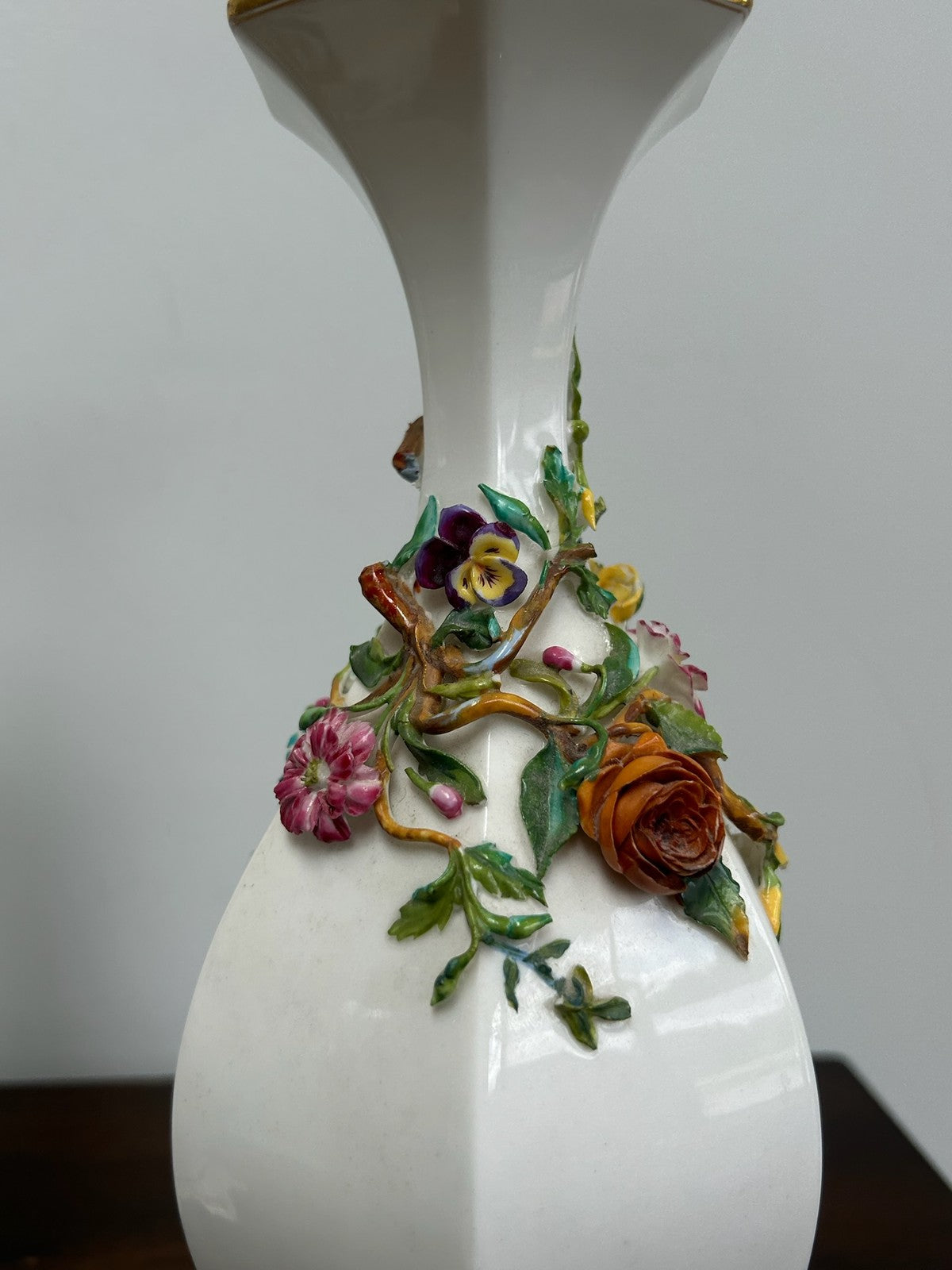 Pair Victorian English Porcelain Hand Painted Vases Possibly Samuel Alcock 24cm6