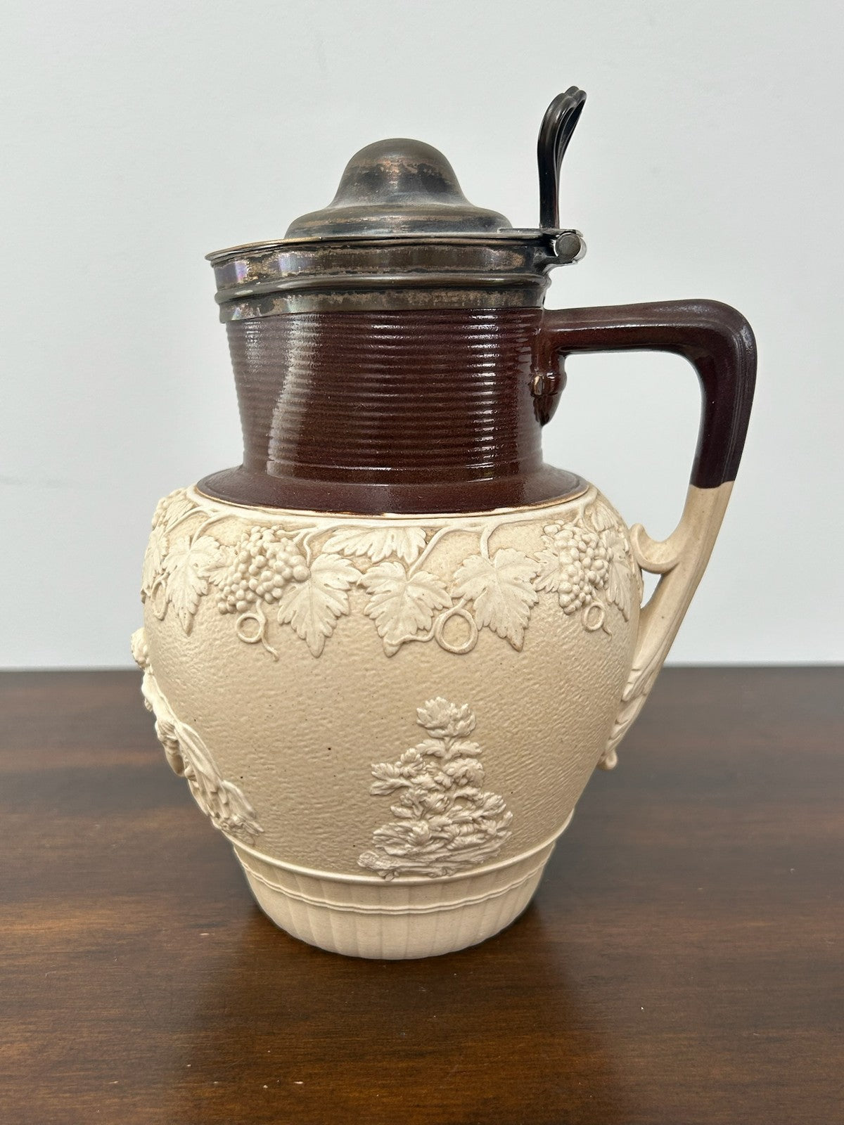 Turner Stoneware Jug 19cm Cupid Bacchanalian Relief Georgian c1810 Antique3