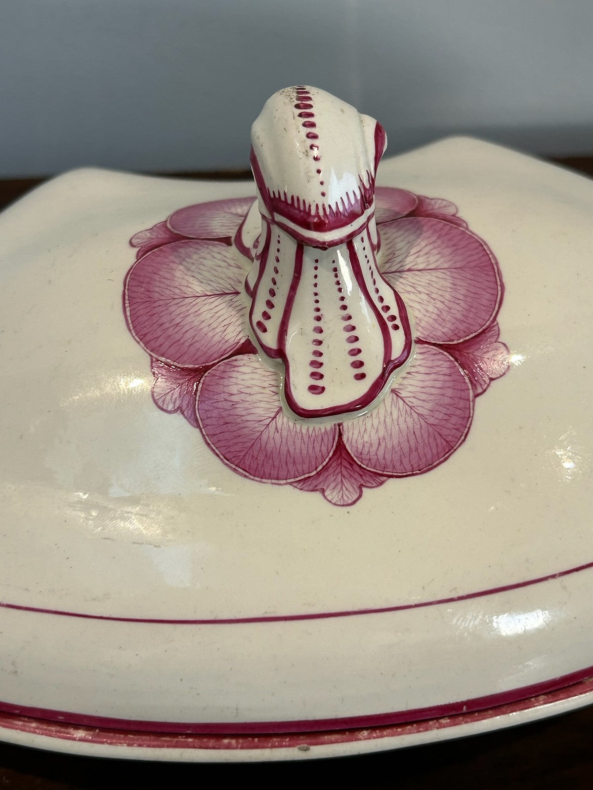 Early 19th Century Creamware Supper Set Segments Pink Floral A/F4