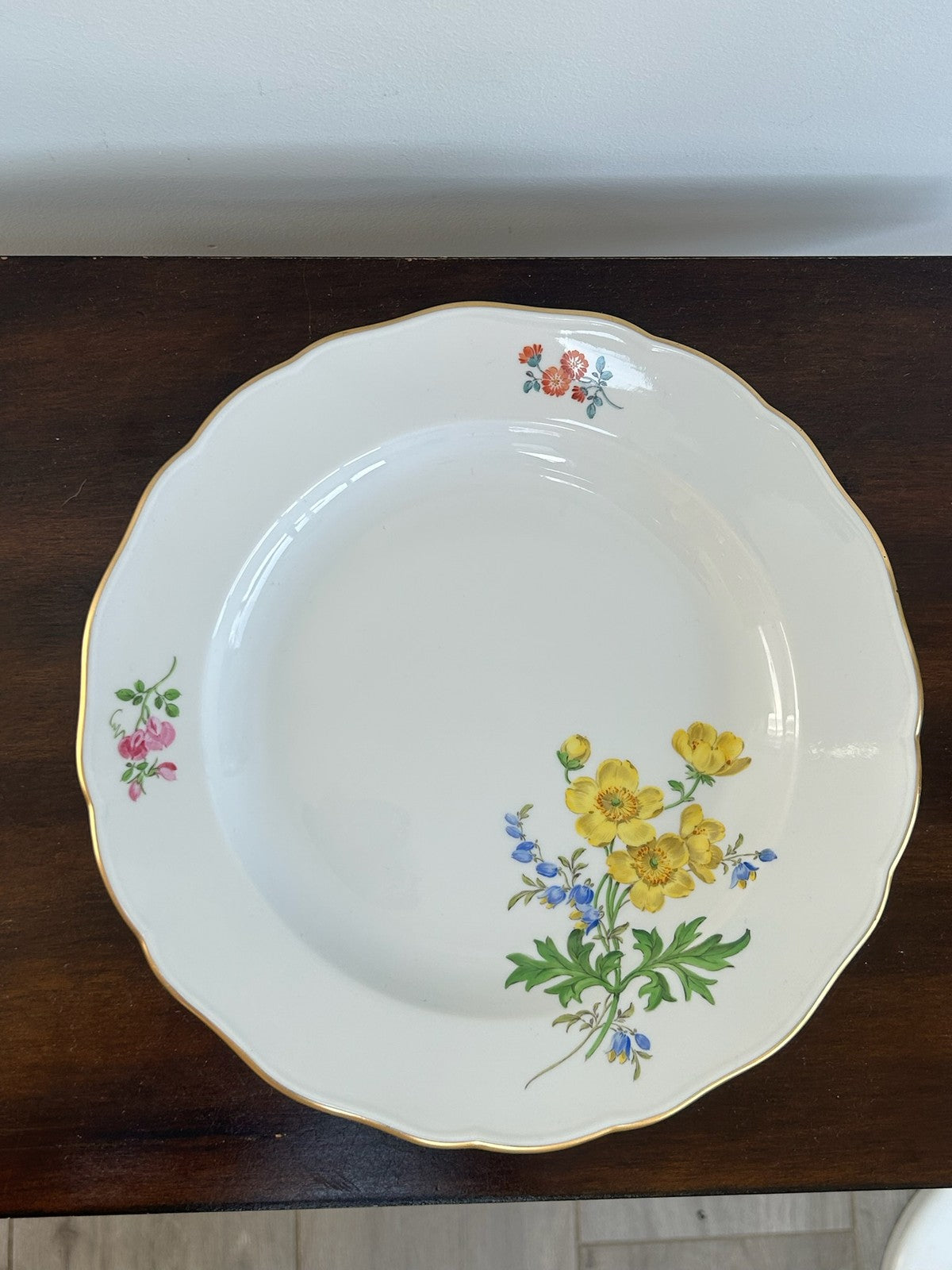 Meissen 'Orange Flower' Hand Painted Bread & Butter Plate 25cm1