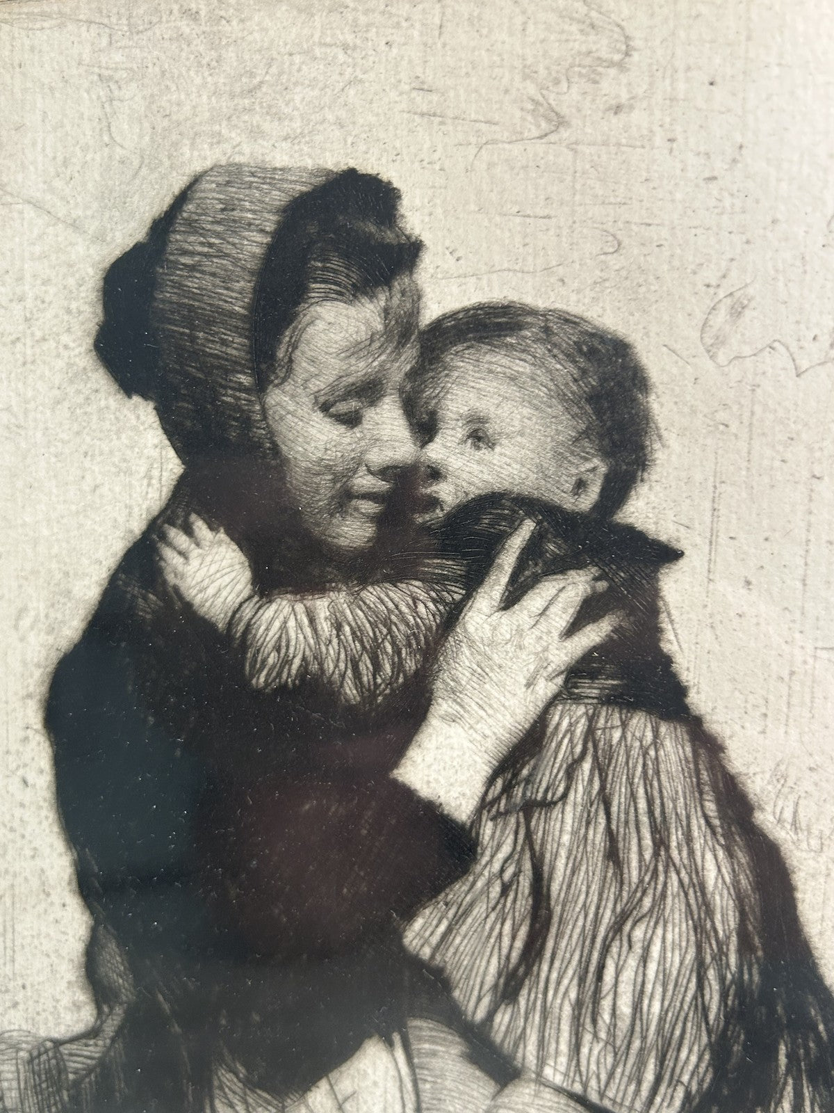 William LeeHankey — Drypoint Etching — Mother & Child Embrace2