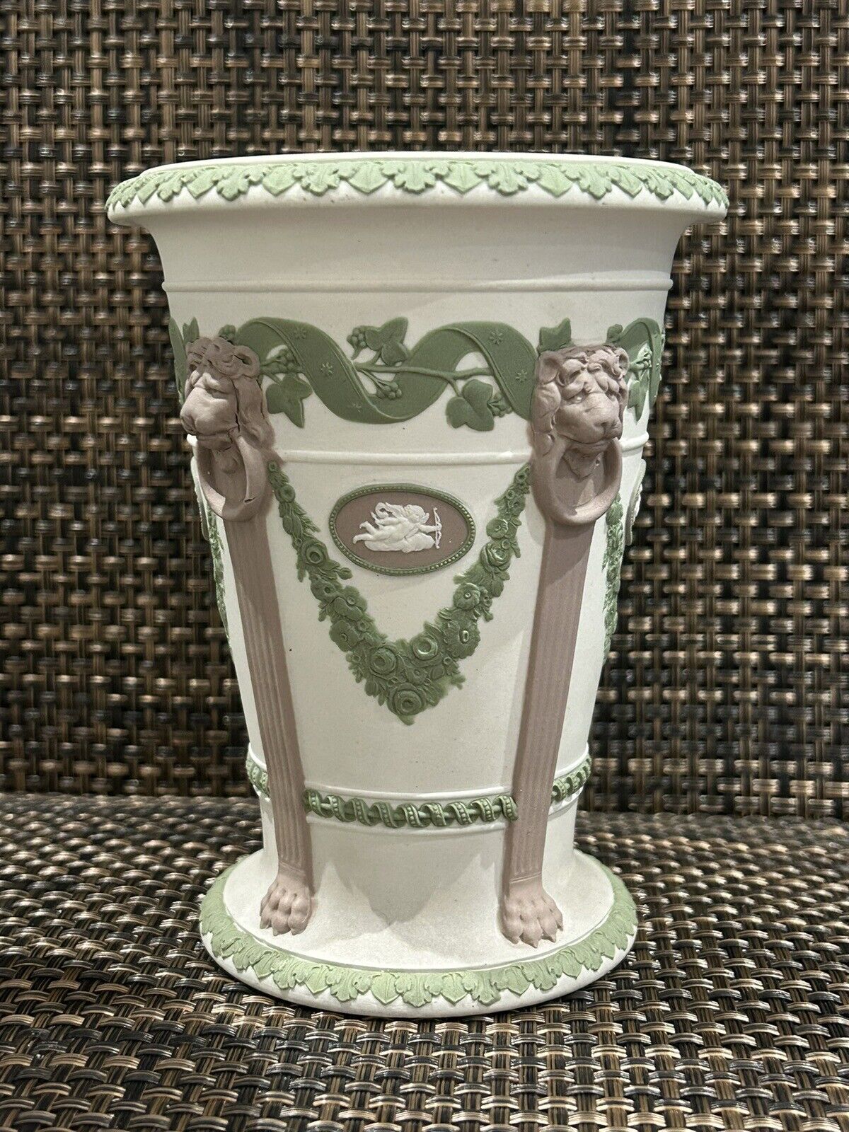 Wedgwood Jasperware 3 Colour tricolor vase pair 19th Century