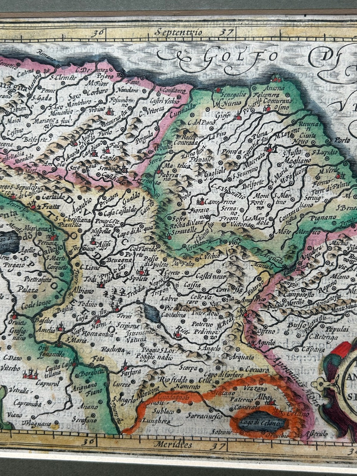 Mercator Hondius Atlas Minor Marche Ancona Spoleto Antique Map c1607 Coloured6