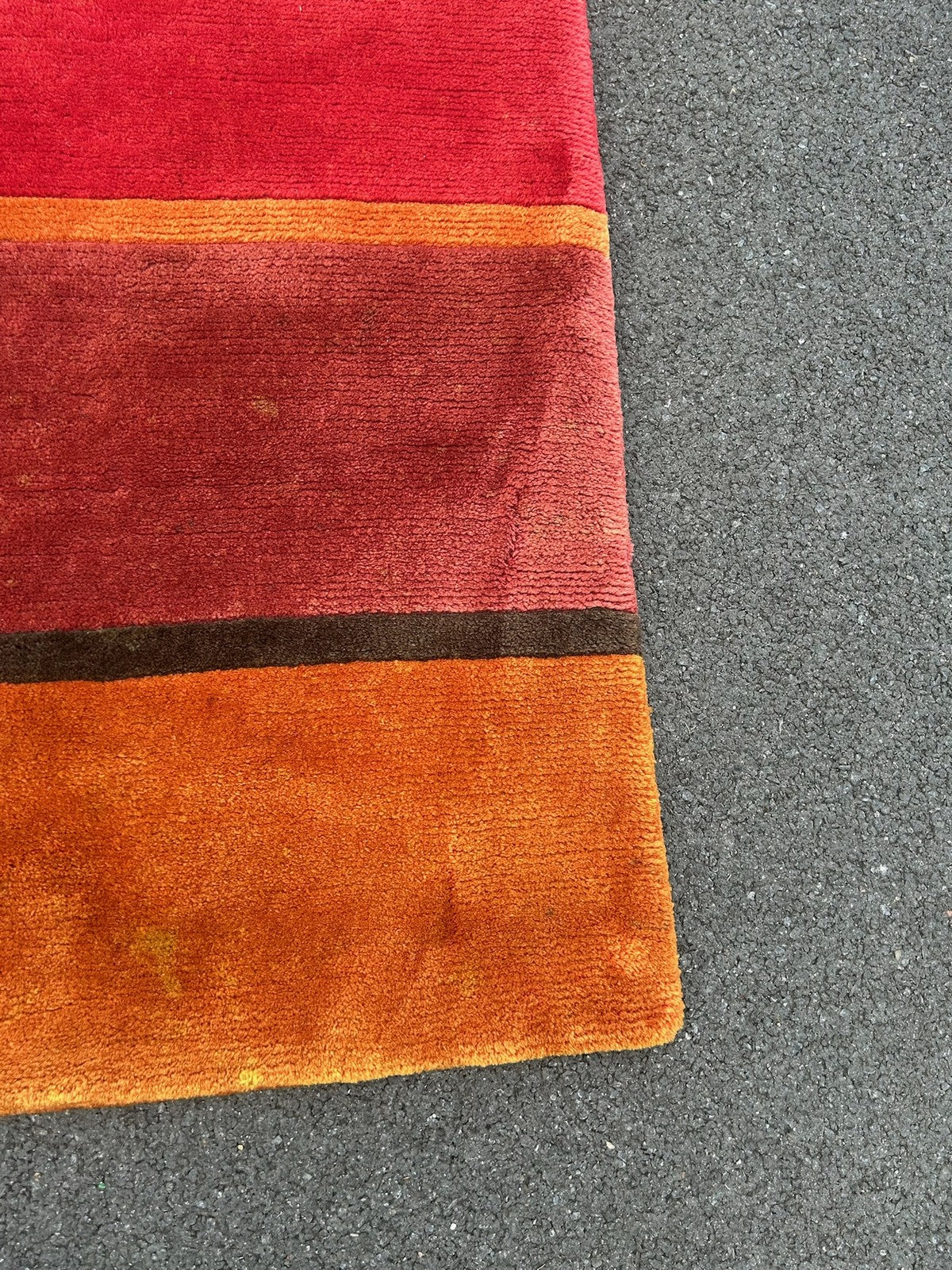 Modern Tibetan Nepalese Hand Knotted Striped Wool Rug Designer 176x120cm3
