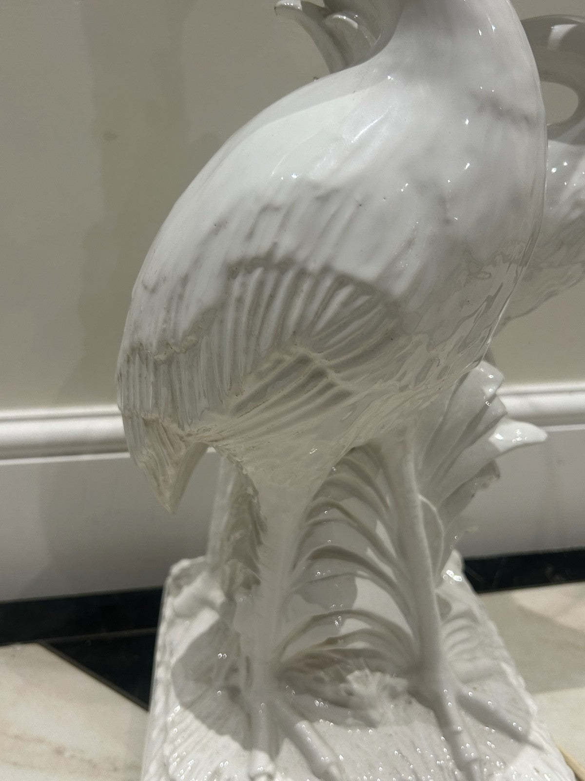 Vintage Italian Chinoiserie White Heron Bird Table Lamp Hollywood Regency 81cm6