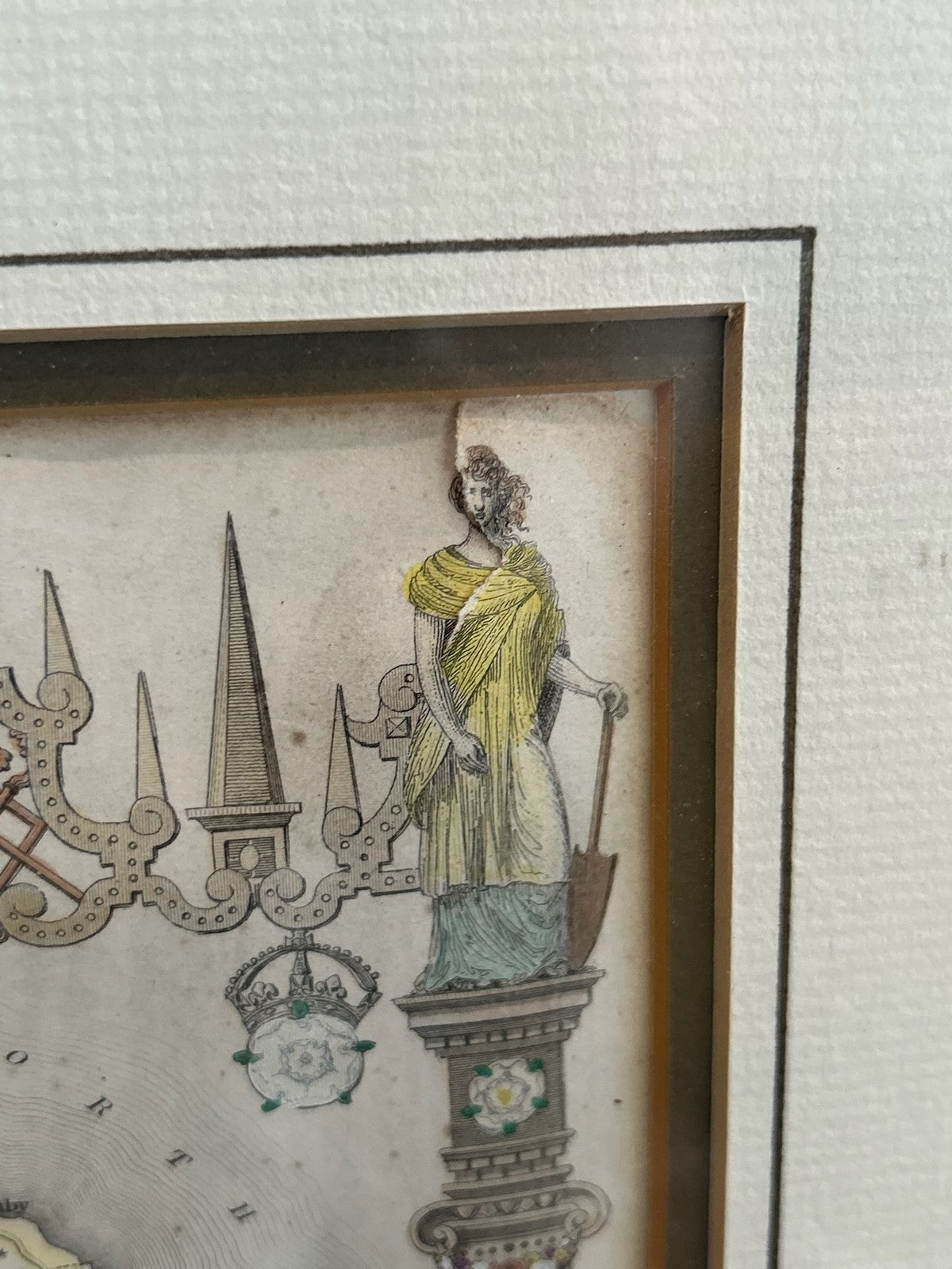 Antique Robert Morden Hand Coloured County Map Engraving Framed4