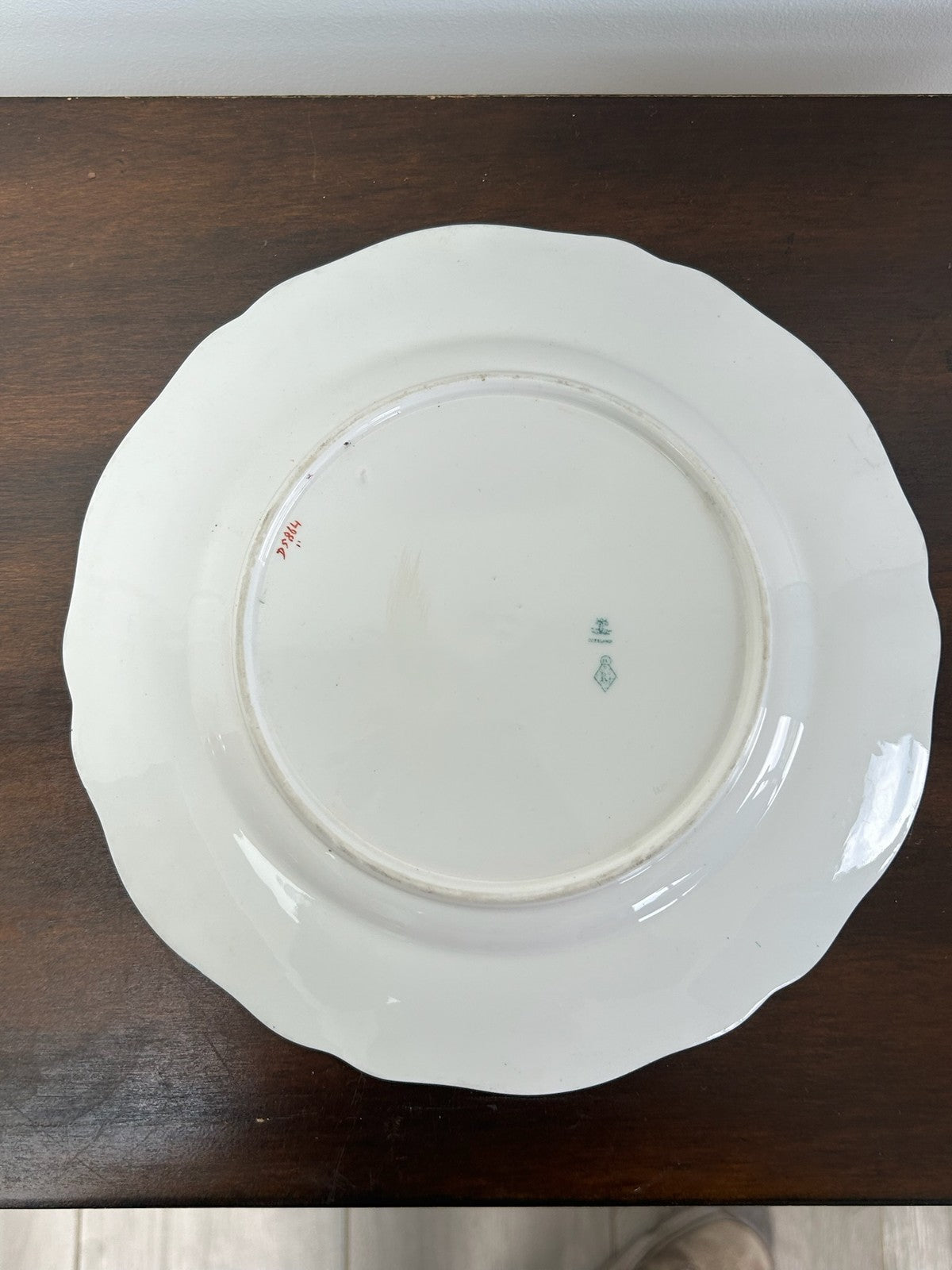 Copeland Apricot Ground Floral Cabinet Plate Gilt Scalloped Antique 23cm3
