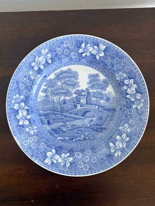 Copeland Spode Blue & White Transfer Plate Romantic Landscape0