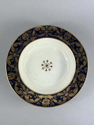 Early Royal Crown Derby cobalt & gilt soup plate c.1810