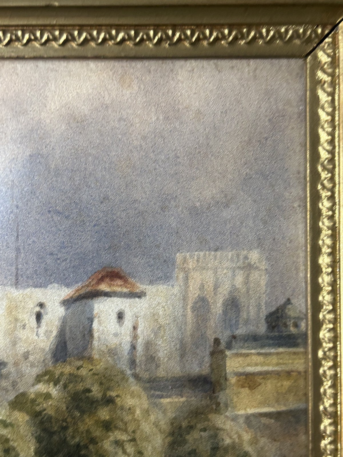 Antique Framed Watercolour of Clifford’s Tower York Landscape