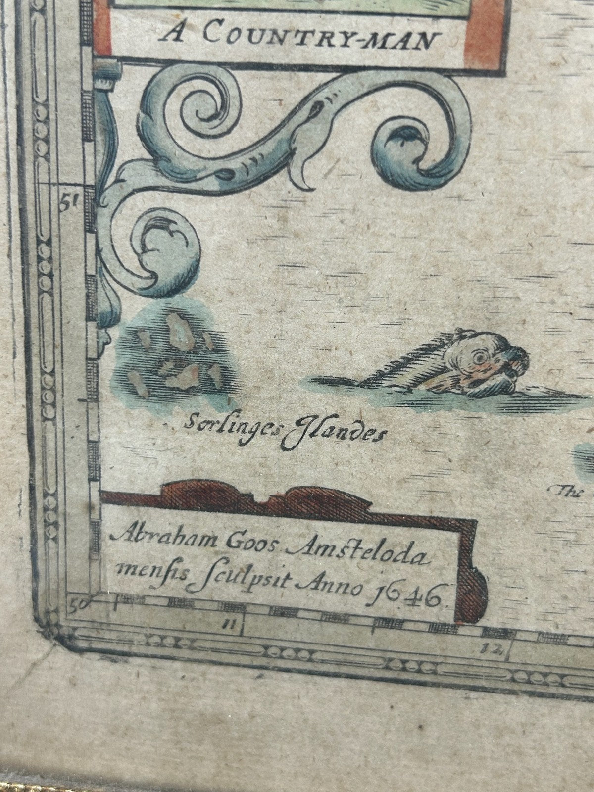 John Speed Kingdome of England 1646 Abraham Goos Carte a Figures Map Hand Colour5