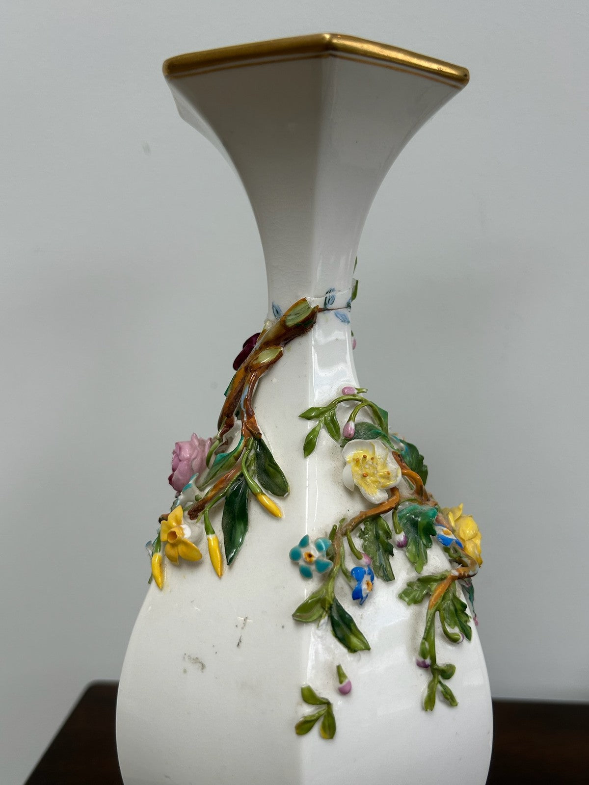 Pair Victorian English Porcelain Hand Painted Vases Possibly Samuel Alcock 24cm4