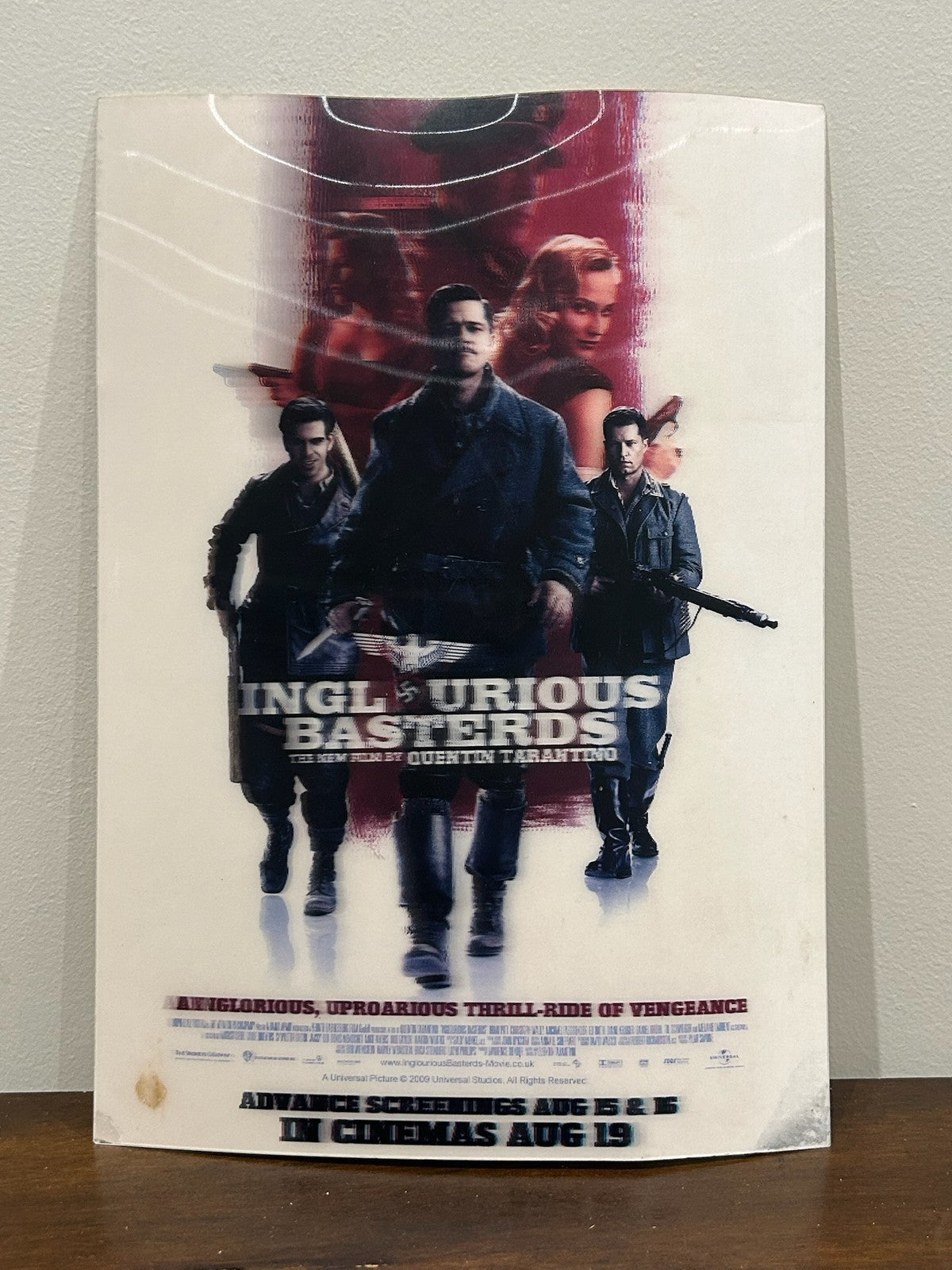 Inglourious Basterds Original 3D Advance Screening Poster 2009 Rare UK0