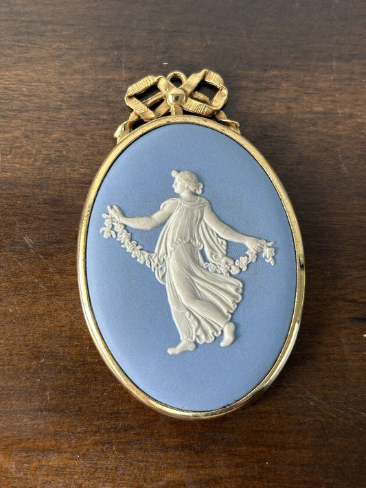 Rare Large Wedgwood Dancing Hours Jasper Medallion Pendant