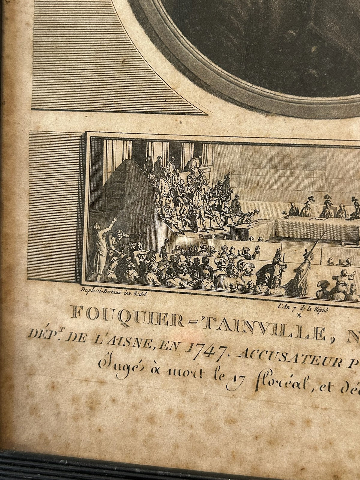 Fouquier Tinville Public Prosecutor Terror French Revolution Aquatint Framed2