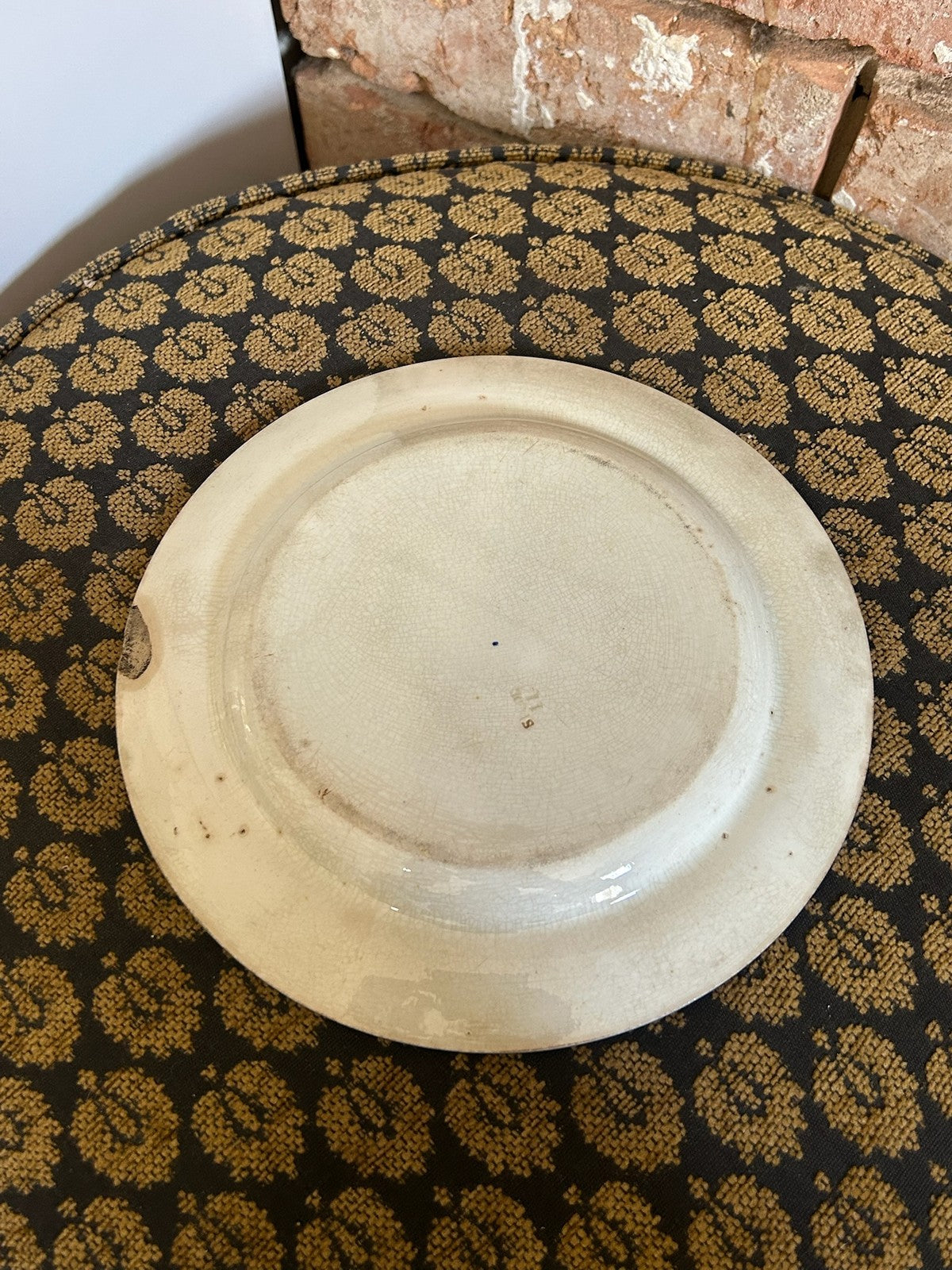 18th Century Spode Pearlware Blue Feather Edge Plate Impressed SPODE 11 A/F1