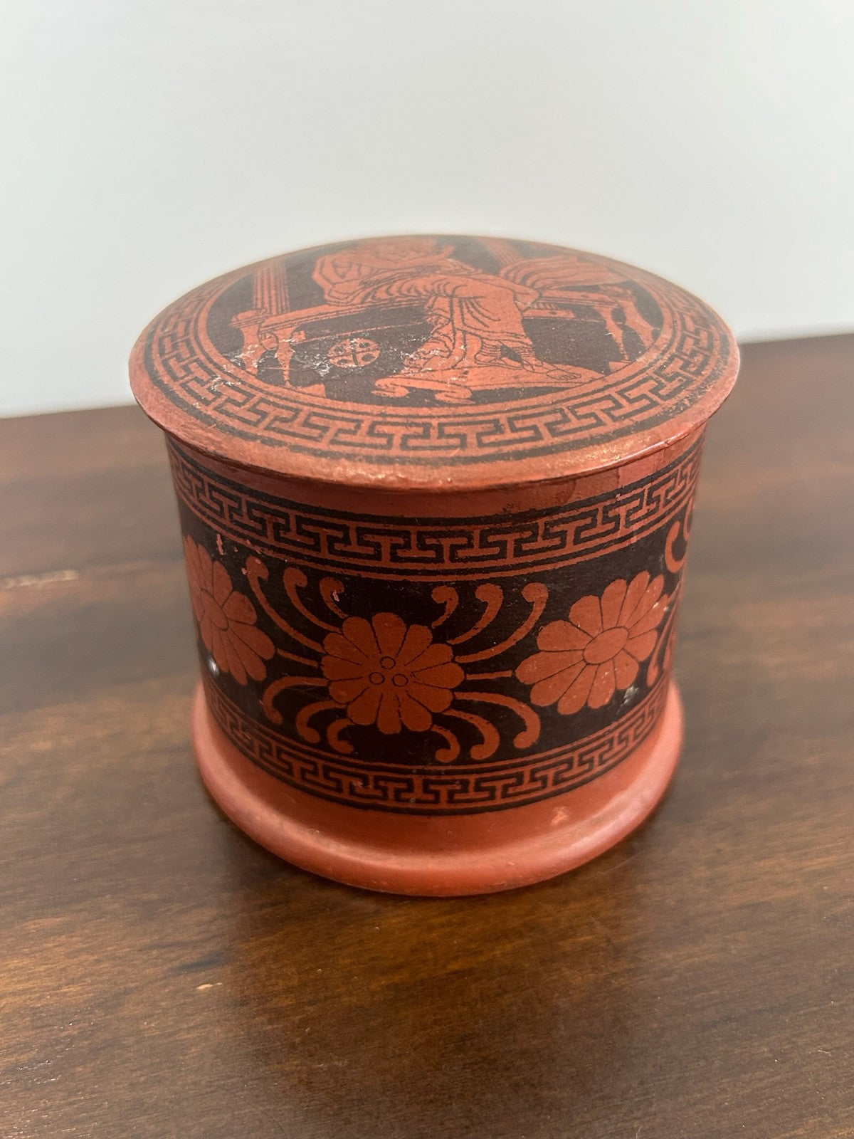 Antique Victorian Papier Mache Box Greek Revival Etruscan Style c.184070 Englis3