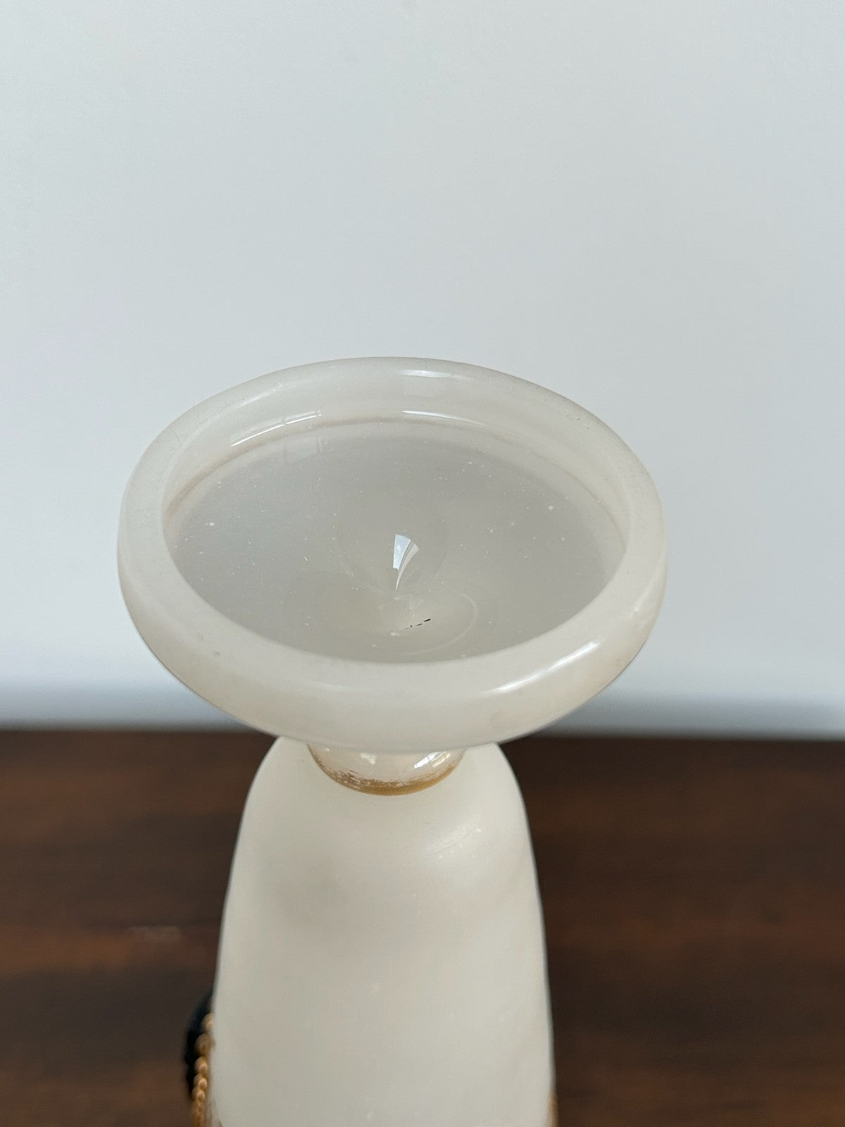 Antique Bohemian Opaline Glass Vase Black Cameo Gilt Sunburst7