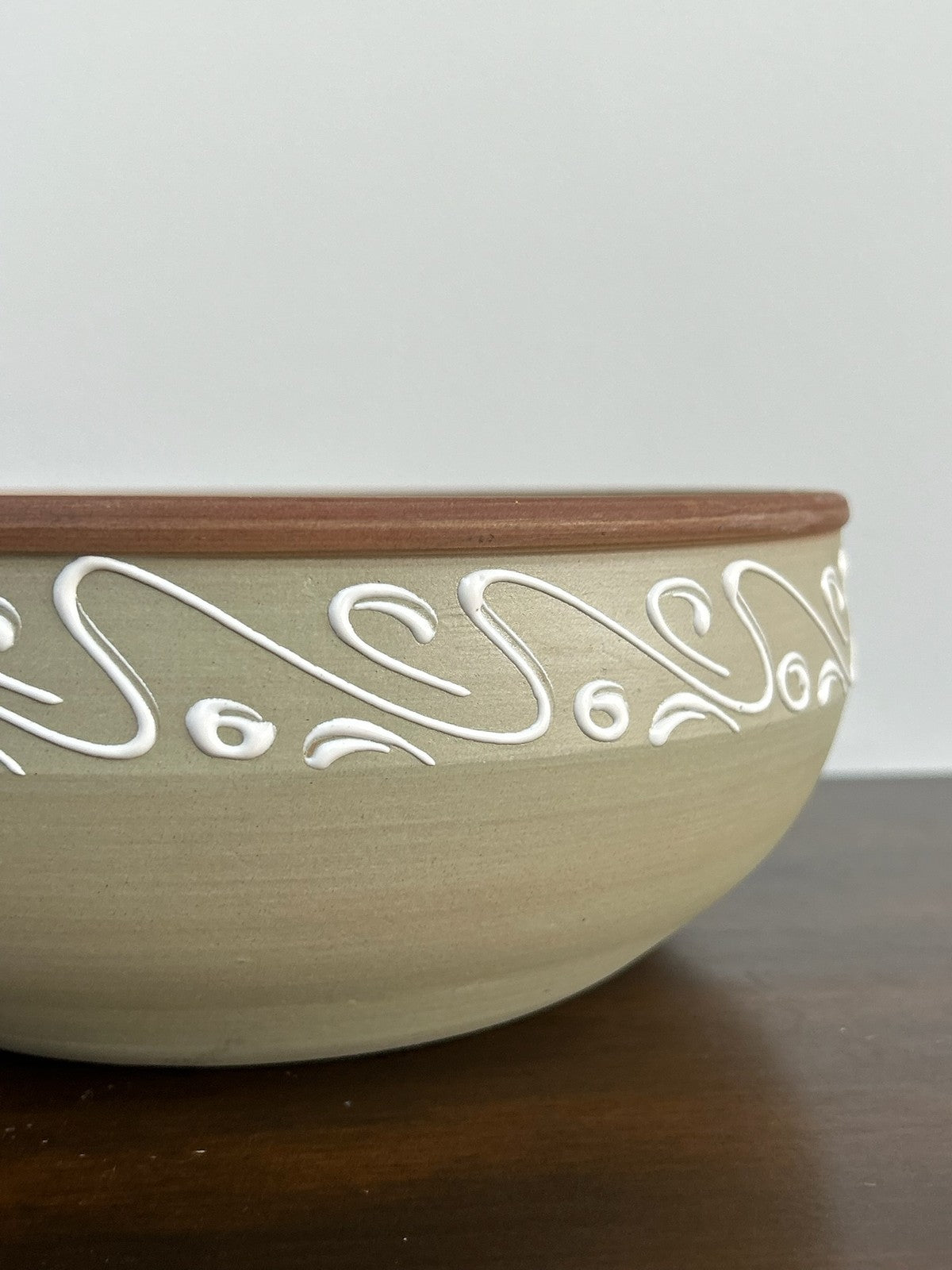 Denby Ferndale Stoneware Studio Pottery Bowl Slip Trailed2