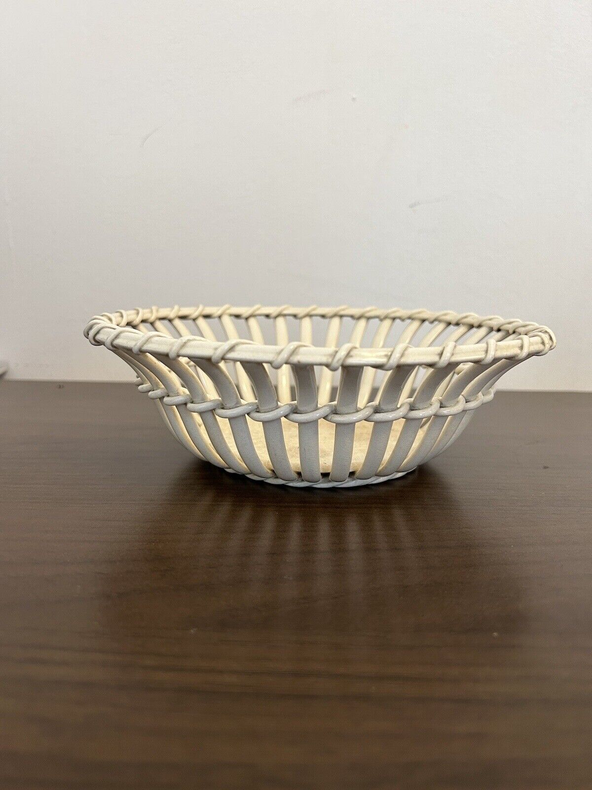 Antique Wedgwood Creamware Basket Weave Bowl - 19th Century