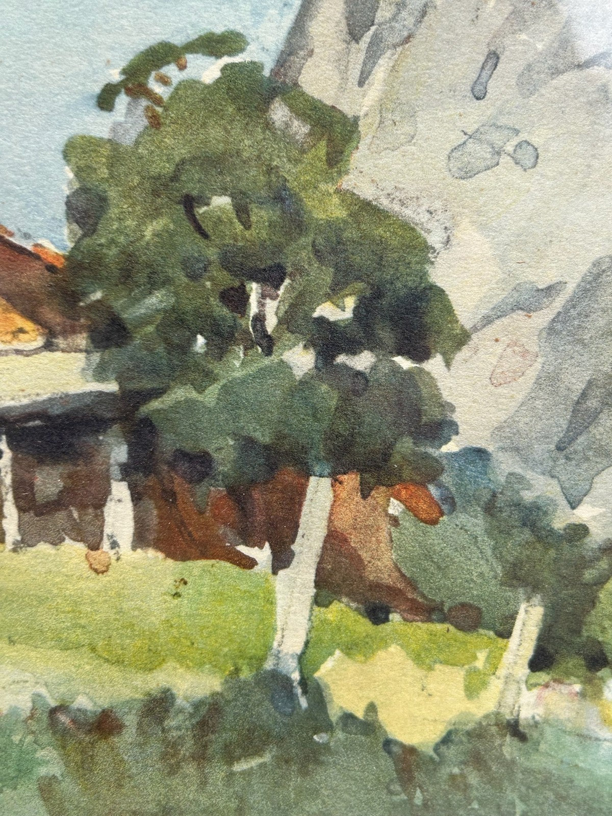 Stehli Freres 1930s Lithograph after A.Marc Chalet Grindelwald Wetterhorn5