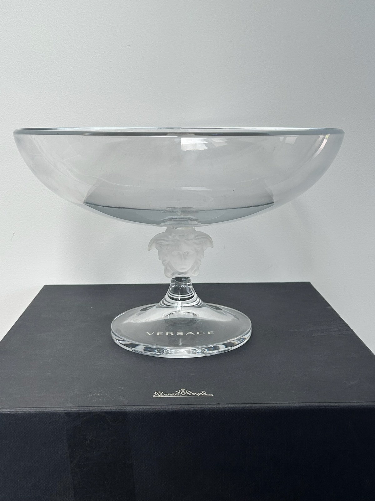 Rosenthal Versace Medusa Lumiere Crystal Footed Bowl Boxed 33cm1