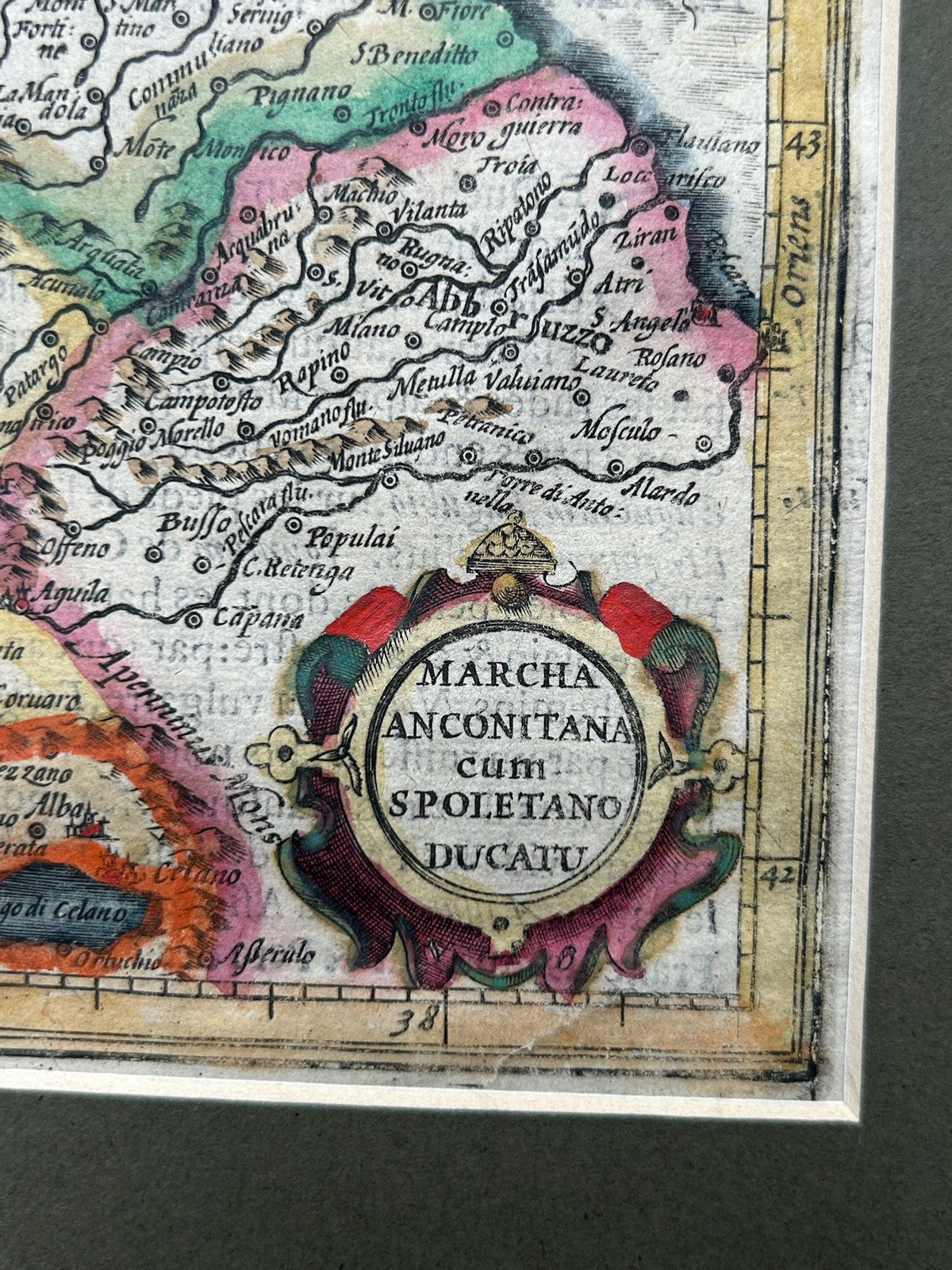 Mercator Hondius Atlas Minor Marche Ancona Spoleto Antique Map c1607 Coloured3