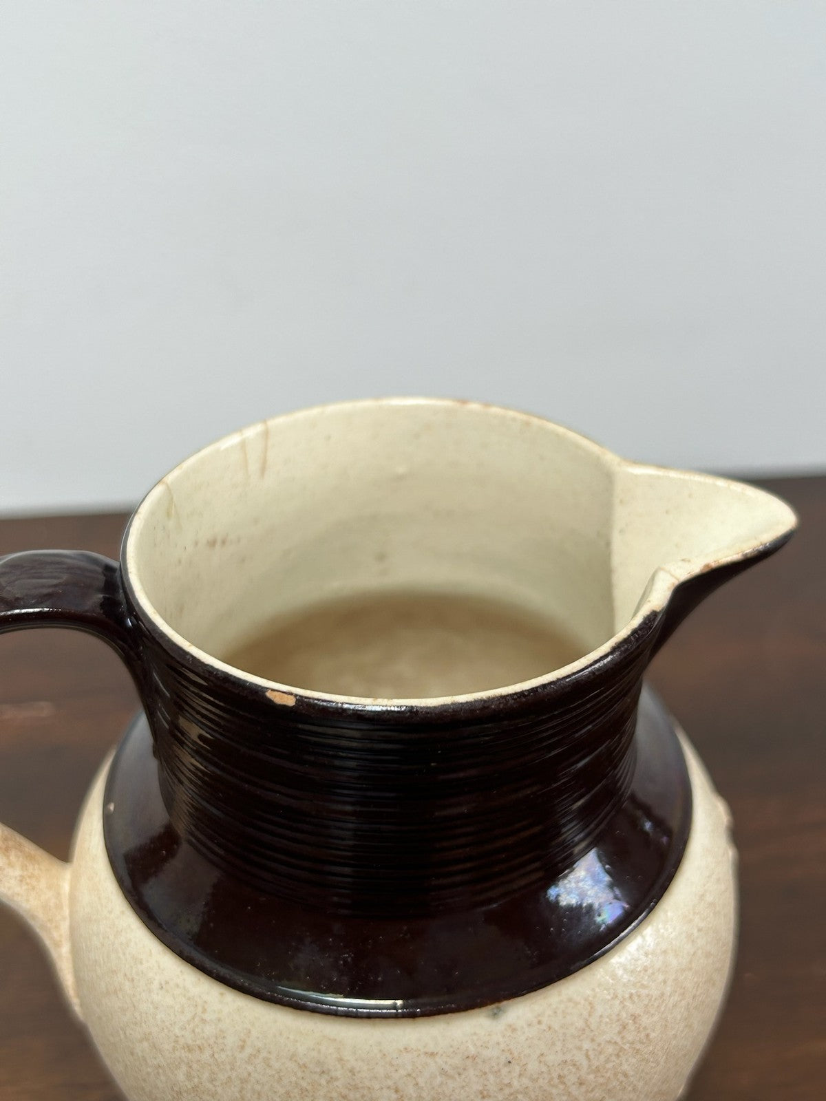 Antique Turner Stoneware Jug Sprigged Hunting Relief Georgian c1810 Drab4
