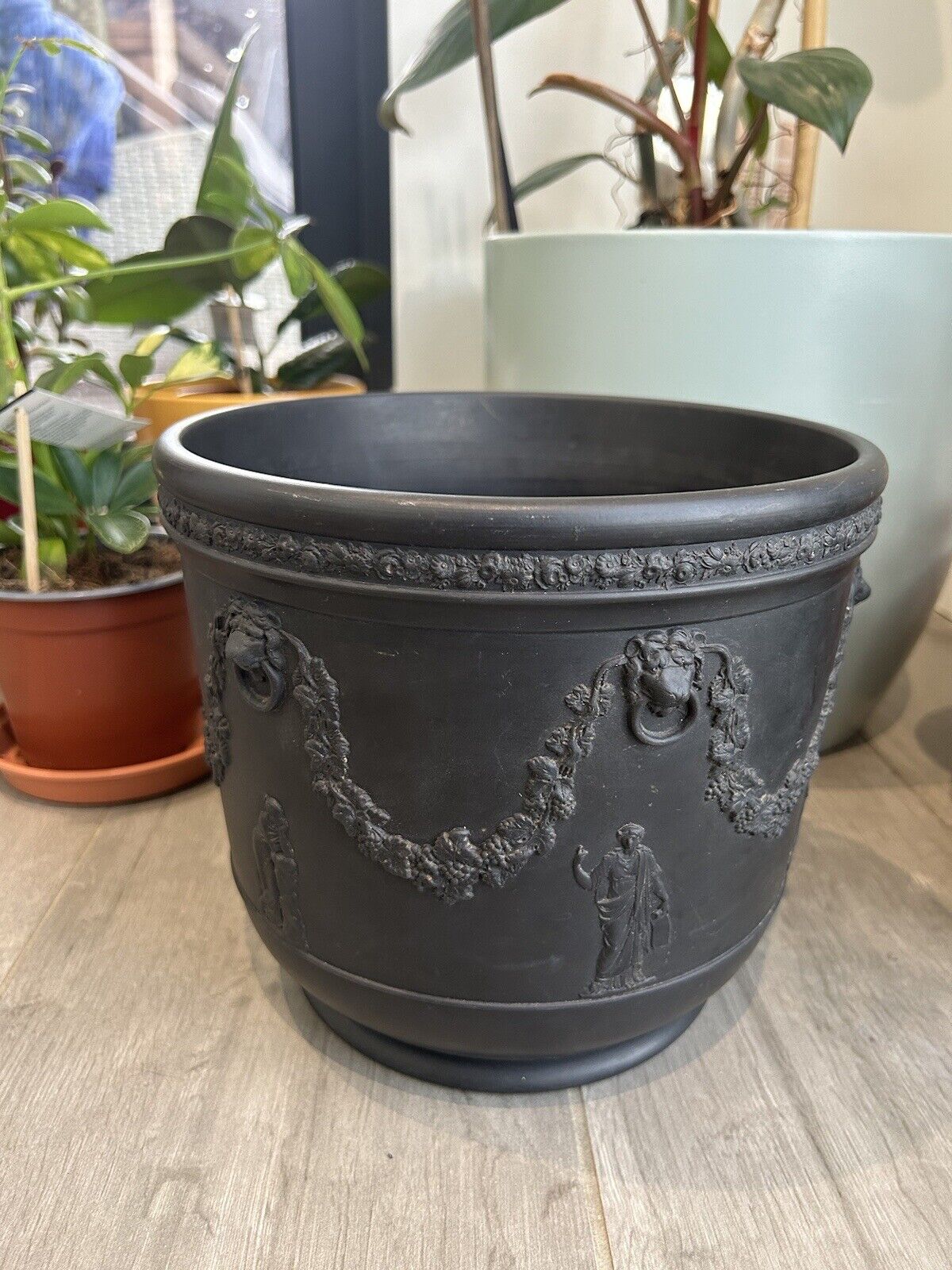 Wedgwood Basalt Jardiniere Planter Black Jasperware Wedgwood Pot