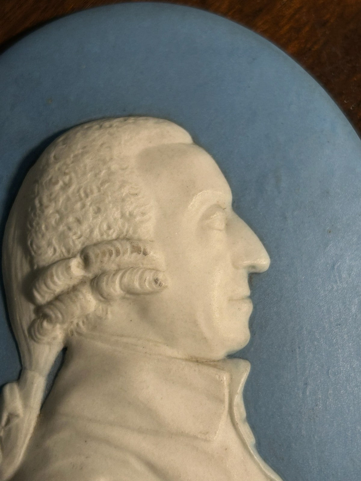 Antique 18thC Wedgwood Blue Jasper Portrait Medallion Adam Smith 1787 Tassie2