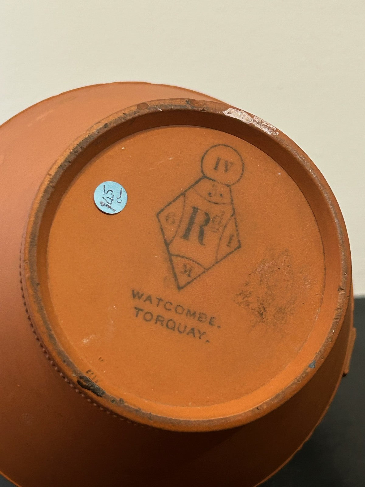 Antique Watcombe Torquay Terracotta Jug Pewter Lid Registered Design 1872 23cm6