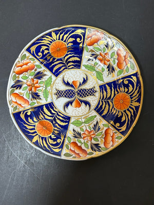Antique English Porcelain Imari Plate Old Japan Pattern Cobalt Gilt 20cm