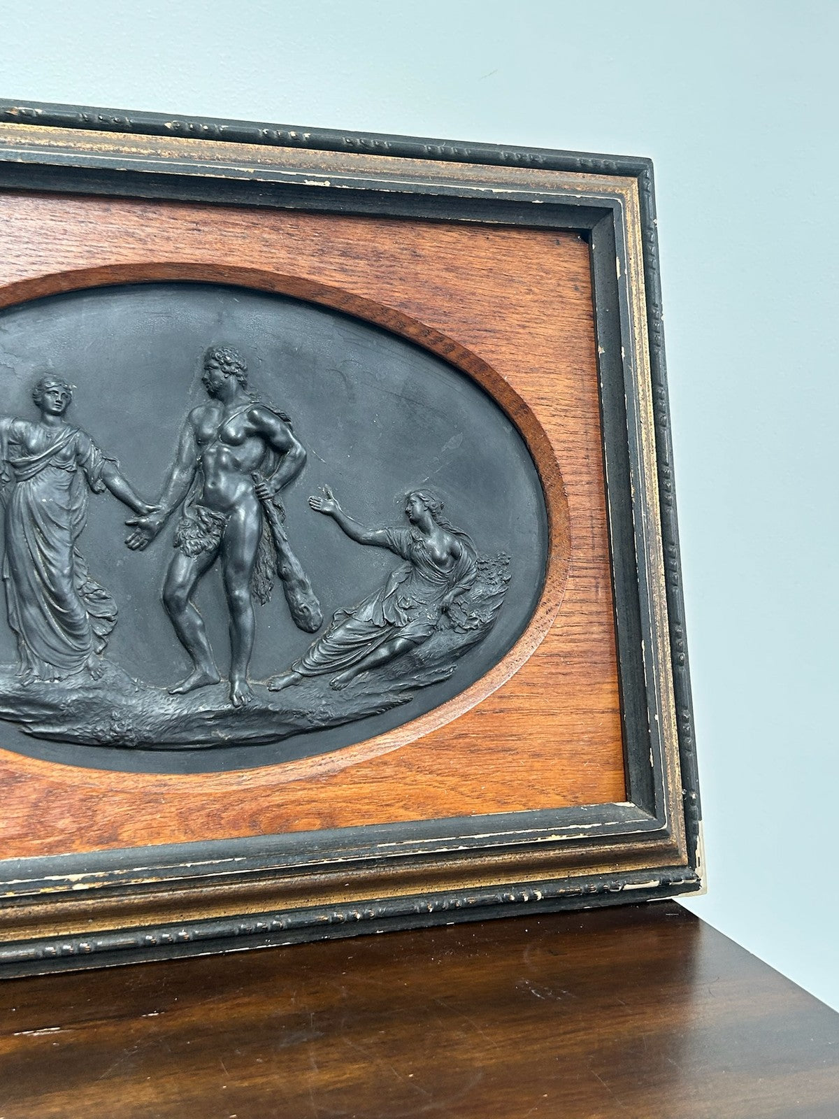 Wedgwood Black Basalt Plaque 'The Judgment of Hercules' Framed8