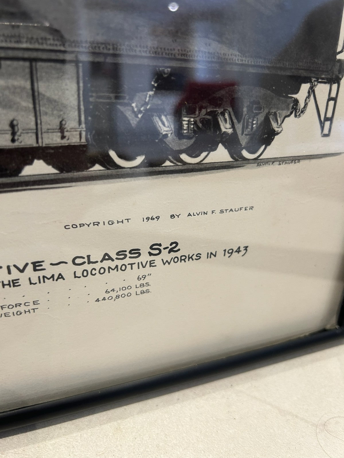 Alvin F Staufer SIGNED Print Berkshire Type Class S2 Freight Locomotive Framed5