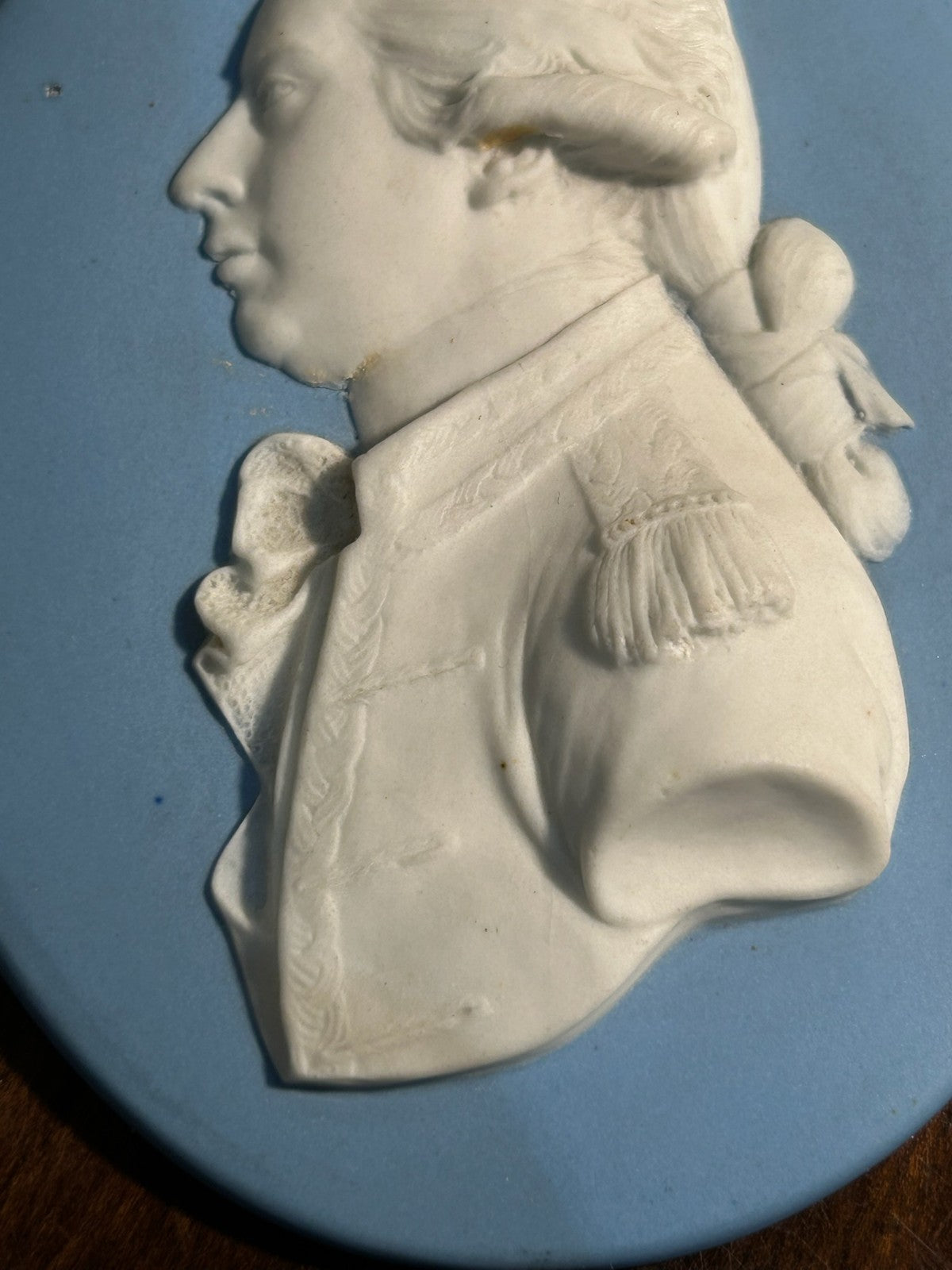 Antique 18thC Wedgwood Blue Jasper Portrait Medallion Duke of Marlborough Marked6