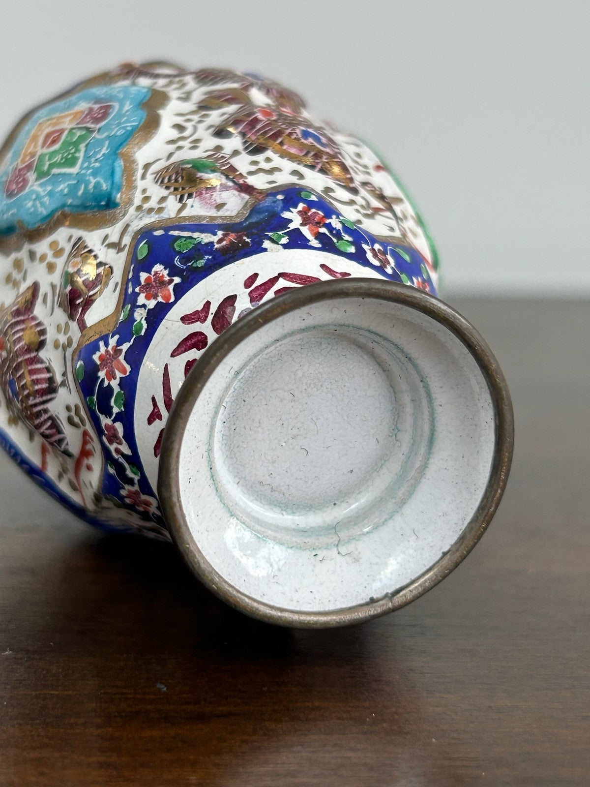 Persian Islamic Qajar Style Enamelled Baluster Vases Floral6
