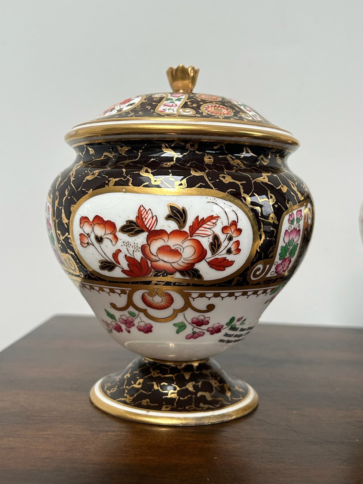 Pair Wedgwood Bone China Imari Covered Jars c.1900 Buckman Collection A/F1