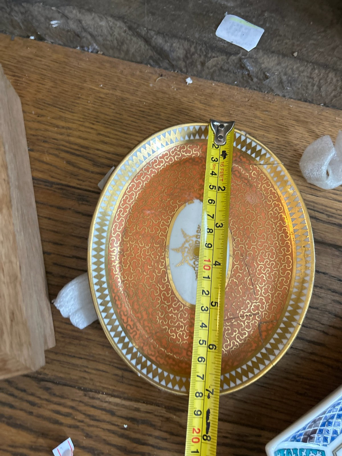 Early 19th Century English Porcelain Dishes Orange Ground Gilt Rim Antique6