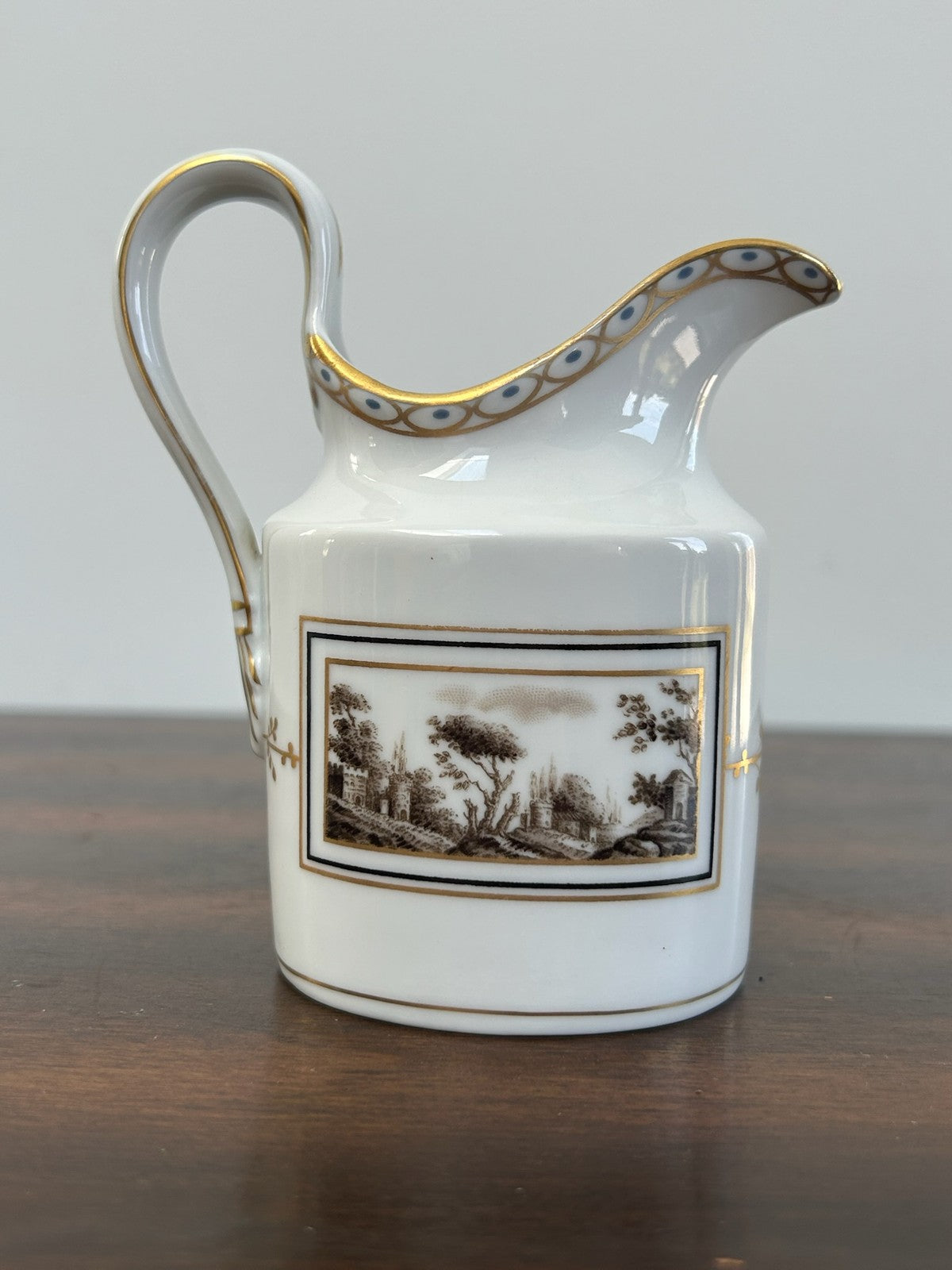Richard Ginori Porcelain Tray and Cream Jug Sepia Landscape Gilt9