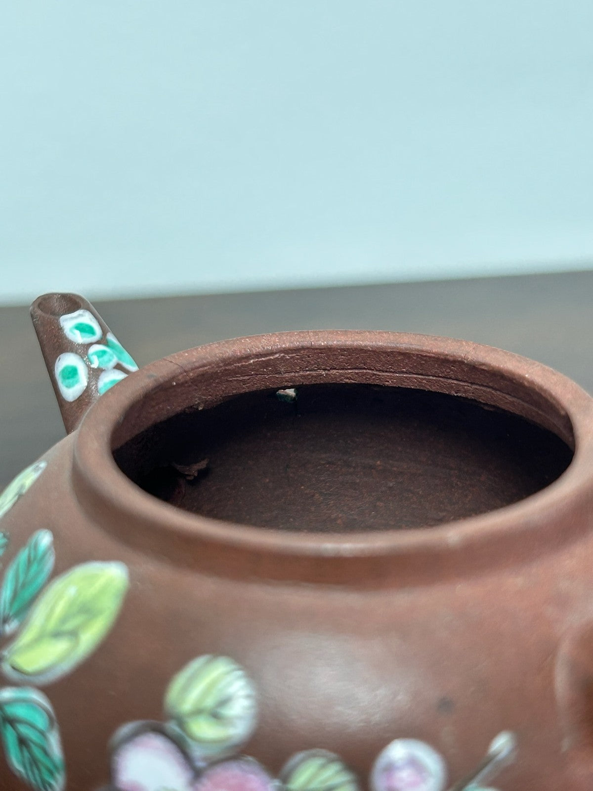 Chinese Yixing Zisha Teapot Enamelled Prunus Blossom Seal Mark Antique4