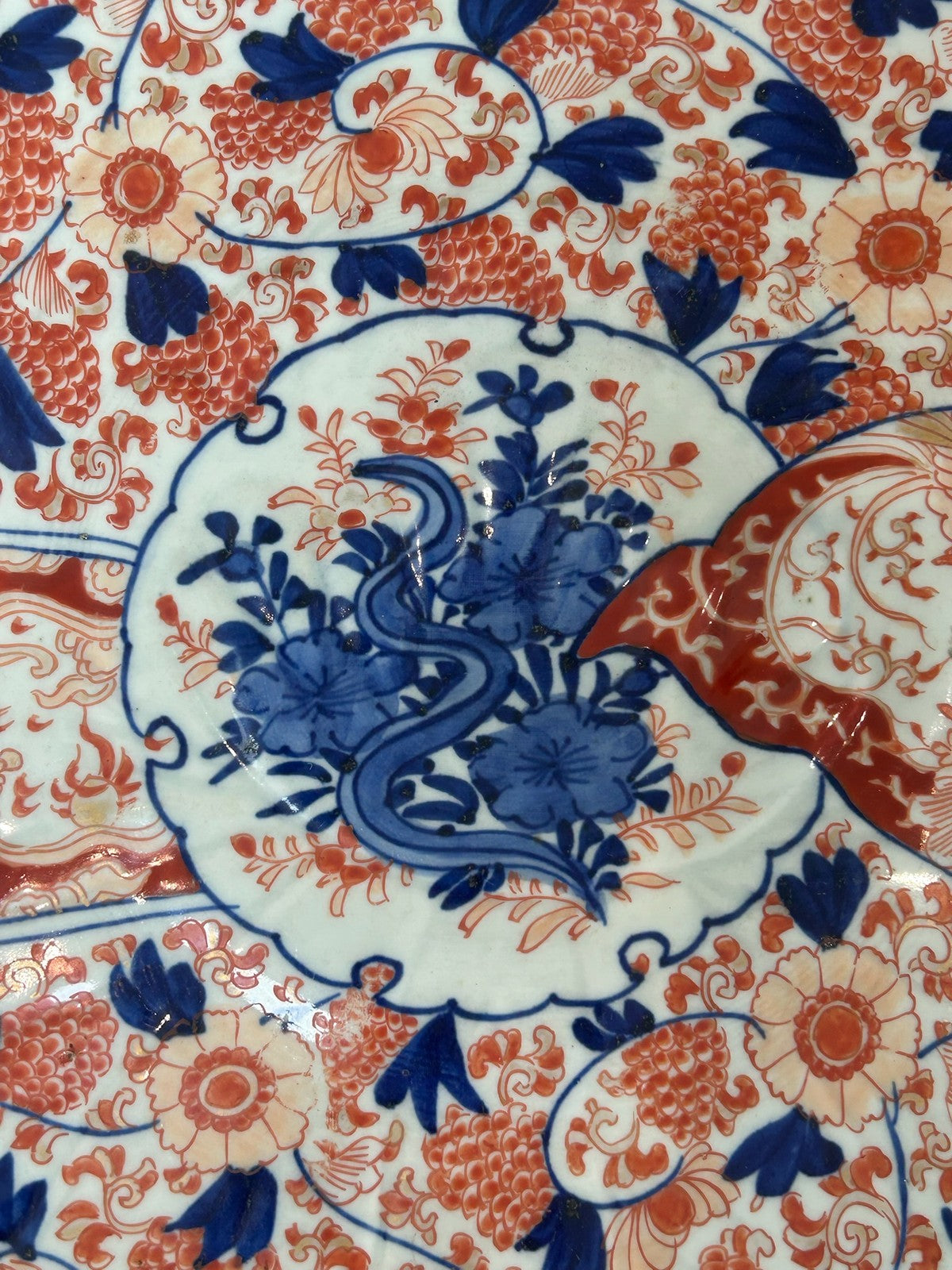 Antique Japanese Imari Charger Scalloped Floral A/F Repaired2
