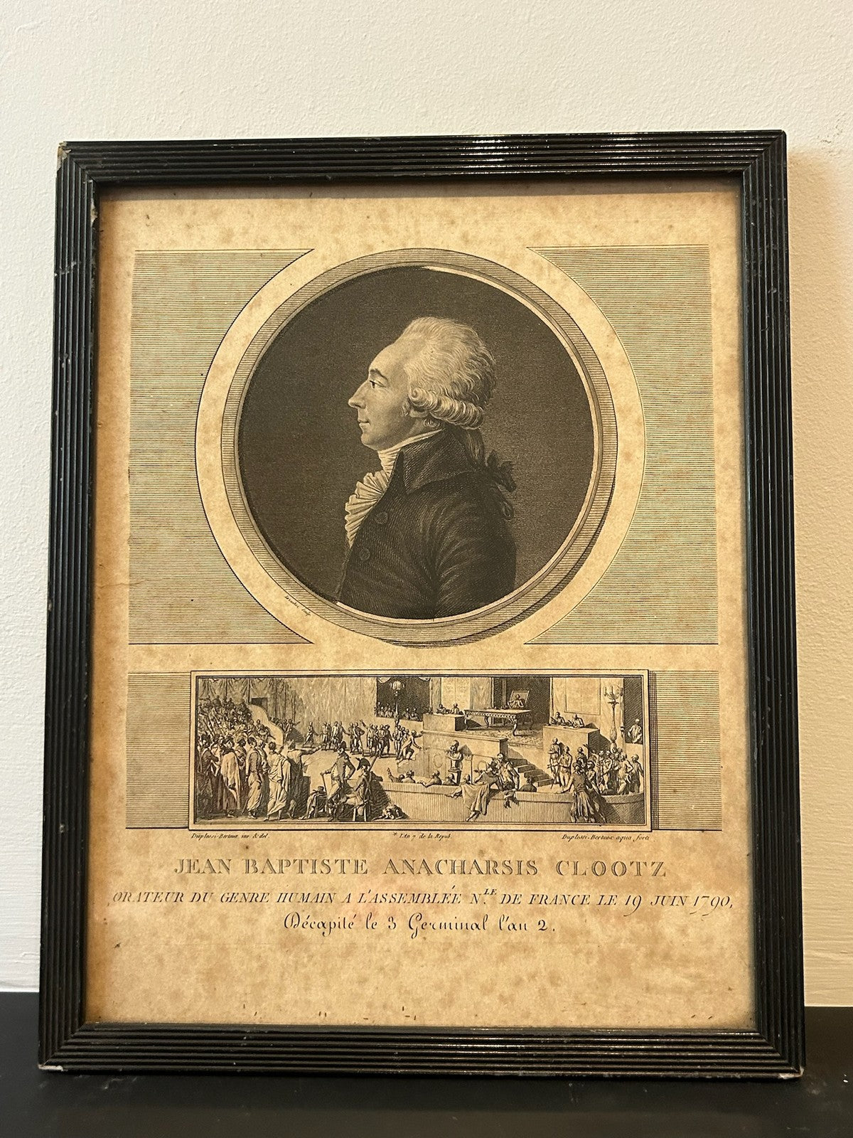 Anacharsis Cloots Orator of Mankind French Revolution Aquatint Levachez Framed0
