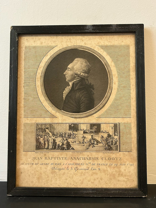 Anacharsis Cloots Orator of Mankind French Revolution Aquatint Levachez Framed0