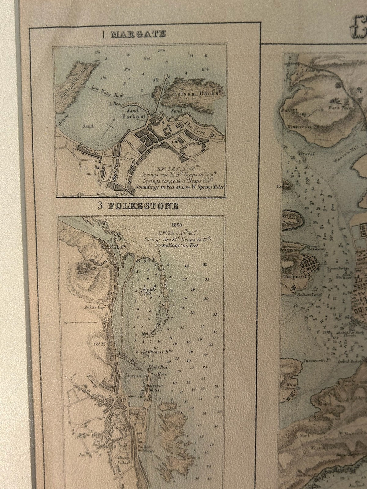 Ports and Harbours South East Coast of England Antique Map Plymouth Portsmouth4
