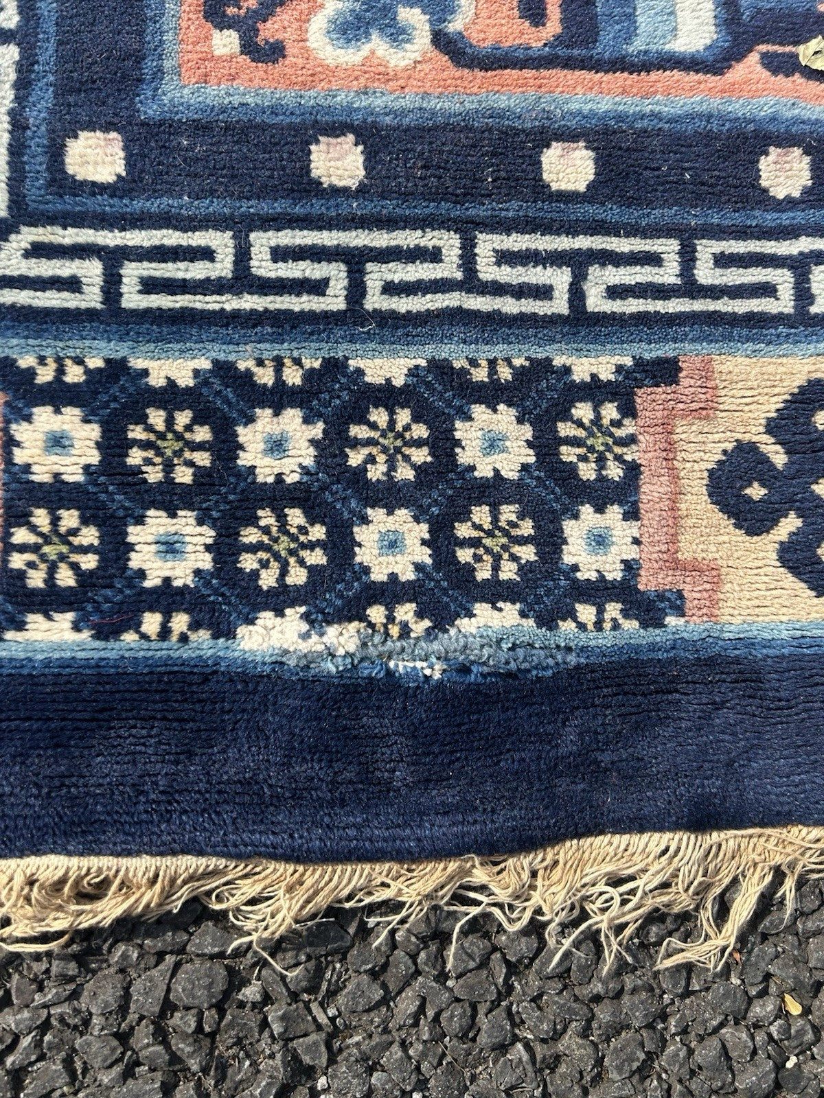 Semi Antique Chinese Pecking Rug CHINA Area Carpet Orange14